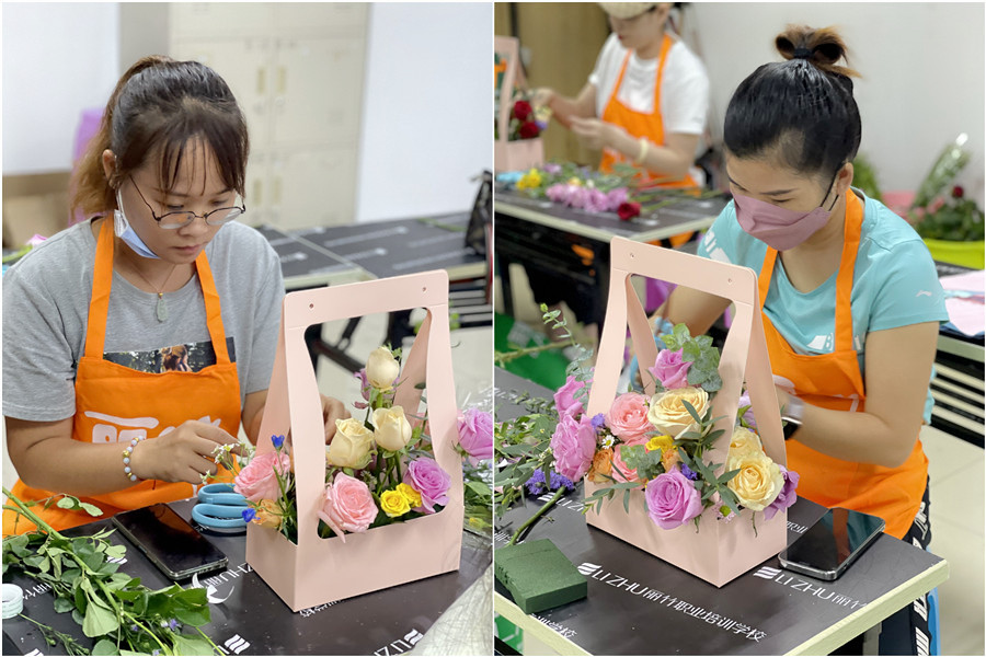 手提花籃的特點(diǎn)，廣西南寧花藝師學(xué)校課件分享