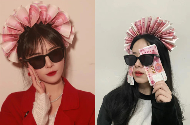  新娘簪錢花創(chuàng)意拍照，廣西彩妝寫真分享