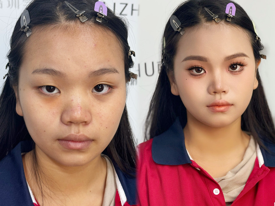 眼皮微調(diào)法的操作步驟，南寧化妝培訓(xùn)真人實(shí)操