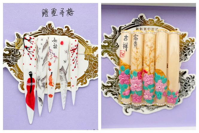 適合新年的國風(fēng)美甲，廣西職業(yè)教育學(xué)員作品展示