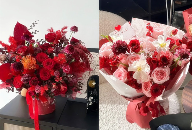 不落俗套新年紅色花束，南寧花藝師學(xué)校推薦
