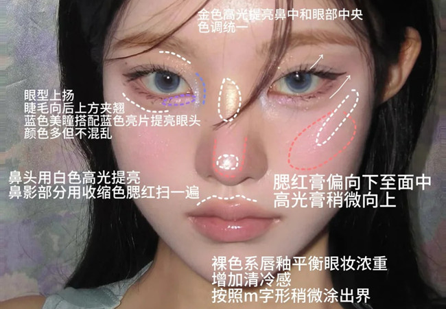 厭世感布偶貓妝容，南寧化妝形象造型學(xué)校分享教程